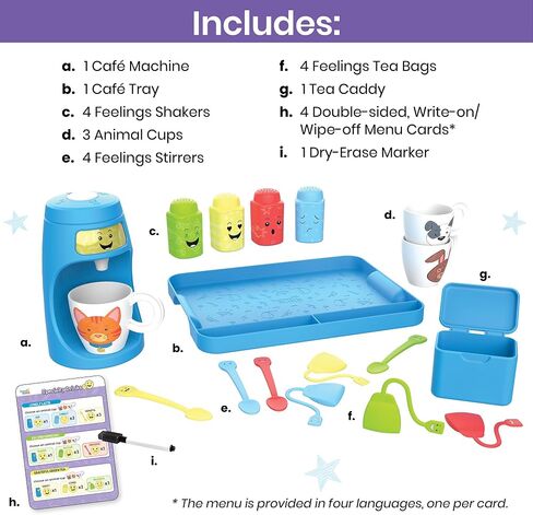 hand2mind Cupful of Feelings Café, Kids Coffee Maker Playset, Toddler Pretend Play, Imaginative Play Toys, Play Therapy Toys, Social Emotional Learning Activities, Calm Down Corner Supplies in Saudi Arabia