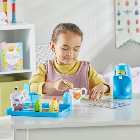 hand2mind Cupful of Feelings Café, Kids Coffee Maker Playset, Toddler Pretend Play, Imaginative Play Toys, Play Therapy Toys, Social Emotional Learning Activities, Calm Down Corner Supplies in Saudi Arabia