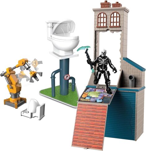 Fortnite FNT0990 Micro Legendary Series POI Flush Factory-Includes Playset, Accessories & 2.5-Inch Skull Trooper Figure, Multi in Saudi Arabia