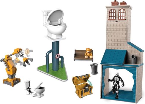 Fortnite FNT0990 Micro Legendary Series POI Flush Factory-Includes Playset, Accessories & 2.5-Inch Skull Trooper Figure, Multi in Saudi Arabia