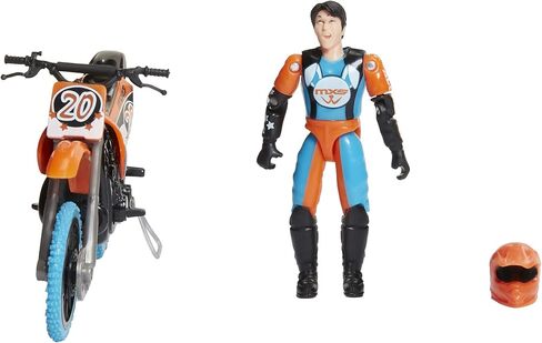 ام اكس اس مجموعة العاب موتوكروس بايك تويز موتو اكستريم سبورتس، دراجة وراكب مع اصوات اس اف اكس من جاكس باسيفيك - 20 راكب برتقالي وازرق للاطفال من سن 5 سنوات فما فوق in Kuwait