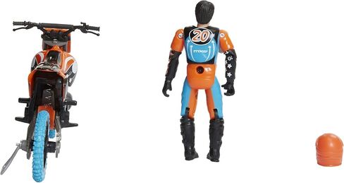 ام اكس اس مجموعة العاب موتوكروس بايك تويز موتو اكستريم سبورتس، دراجة وراكب مع اصوات اس اف اكس من جاكس باسيفيك - 20 راكب برتقالي وازرق للاطفال من سن 5 سنوات فما فوق in Kuwait