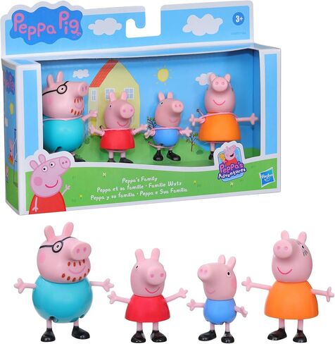 Peppa Pig Peppa's Adventures Peppa's Family Figure 4-Pack Toy, 4 Peppa Pig Family Figures in Iconic Outfits, Ages 3 and up in Saudi Arabia