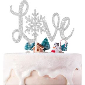 غلاف كعكة Love Snowflake، ديكورات حفلات الزفاف في ذكرى الشتاء، حفل العروس، الخطوبة، ديكور كعكة عيد الحب in Kuwait