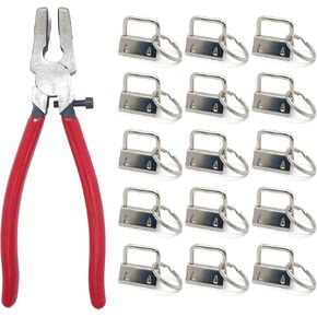 51 Sets Key Fob Hardware with 1pcs Key Fob Pliers,Glass Running Pliers Tools with Jaws, Pliers Attach Rubber Tips Perfect for Key Fob Hardware Install, Silver in Kuwait