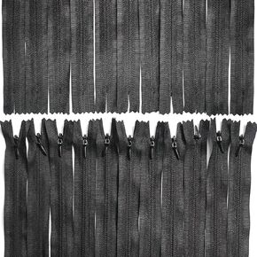 20 قطعة من سحابات سوداء غير مرئية مقاس 24 بوصة من Gnognauq للملابس وأغطية الوسائد، لحرف الخياطة والخياطة in Kuwait