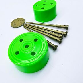 Sumrica Magic 8 قطع أظافر مدببة من خلال العملة المعدنية تخترق الطبل السحري الدعائم عن قرب (أخضر/ذهبي) in Kuwait