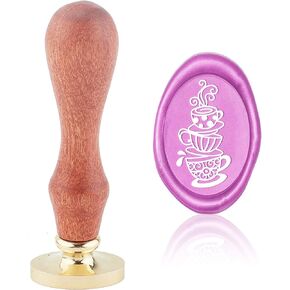 CRASPIRE Wax Seal Stamp - Lily of The Valley Oval Sealing Wax Stamp Flower Vintage Removable Brass Head with Wooden Handle for Wedding Invitations, Christmas, Thanksgiving, Envelope Wrap