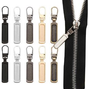Xiaokeis 10 Pcs Zipper Pull Replacement, Zipper Pull Replacement Slider, Metal Zipper Fixer Repair Pull Tab Replacement for Luggage Clothing Jackets Backpacks Boots Handbag Coat, 5 Colors in Saudi Arabia