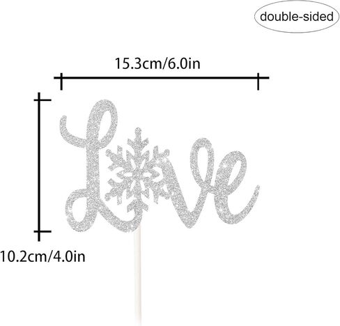 غلاف كعكة Love Snowflake، ديكورات حفلات الزفاف في ذكرى الشتاء، حفل العروس، الخطوبة، ديكور كعكة عيد الحب in Kuwait