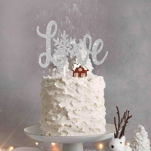 غلاف كعكة Love Snowflake، ديكورات حفلات الزفاف في ذكرى الشتاء، حفل العروس، الخطوبة، ديكور كعكة عيد الحب in Kuwait