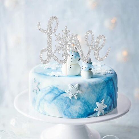 غلاف كعكة Love Snowflake، ديكورات حفلات الزفاف في ذكرى الشتاء، حفل العروس، الخطوبة، ديكور كعكة عيد الحب in Kuwait