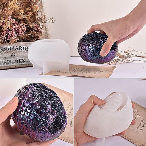 BLOSDREAM Dragon Egg Resin Mold Dinosaur Mold Silicone Mold for Resin Dragon Candle Mold Easter Egg Silicone Mold for Candles Home Decoration Mold Animal Resin Mold Dragon Mold in Saudi Arabia