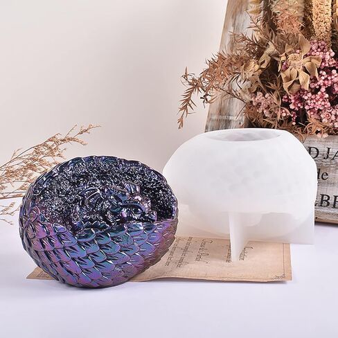 BLOSDREAM Dragon Egg Resin Mold Dinosaur Mold Silicone Mold for Resin Dragon Candle Mold Easter Egg Silicone Mold for Candles Home Decoration Mold Animal Resin Mold Dragon Mold in Saudi Arabia