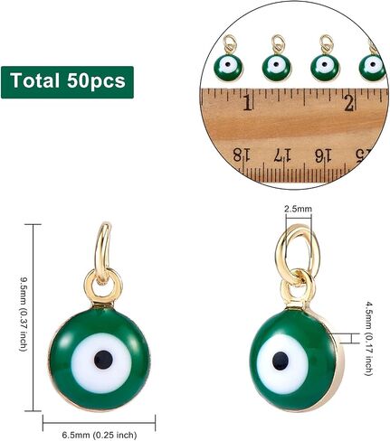 BEEFLYING عين الشر سحر سبائك المينا الذهب سحر المرأة سوار المعلقات DIY بها بنفسك صنع المجوهرات (الأزرق) in Kuwait