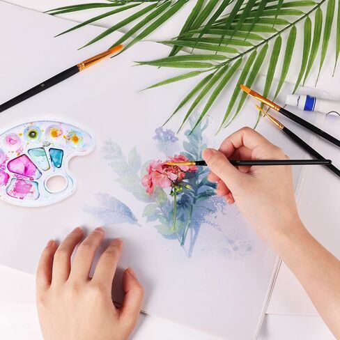 200 Sheets Watercolor Paper, Two Sizes White Drawing Paper with 10 Oil Paint Brushes for Artists Painting Paper for Kids for Students Watercolorists（ 7.4 * 10inch-230GSM,11.41 * 8.26inch-160GSM ） in Saudi Arabia