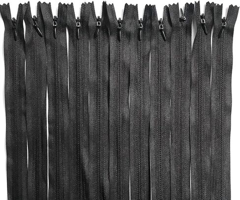 20 قطعة من سحابات سوداء غير مرئية مقاس 24 بوصة من Gnognauq للملابس وأغطية الوسائد، لحرف الخياطة والخياطة in Kuwait