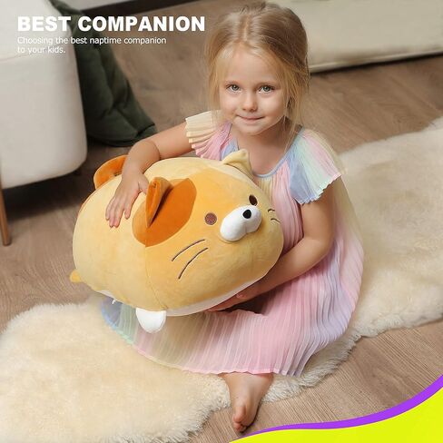 Onsoyours Super Soft Cat Plush Toy, Fluffy Chubby Kitty Stuffed Animal, Adorable Plush Cat Pillow for Kids or Home Decor (Pink, 13'') in Kuwait