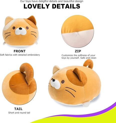 Onsoyours Super Soft Cat Plush Toy, Fluffy Chubby Kitty Stuffed Animal, Adorable Plush Cat Pillow for Kids or Home Decor (Pink, 13'') in Kuwait
