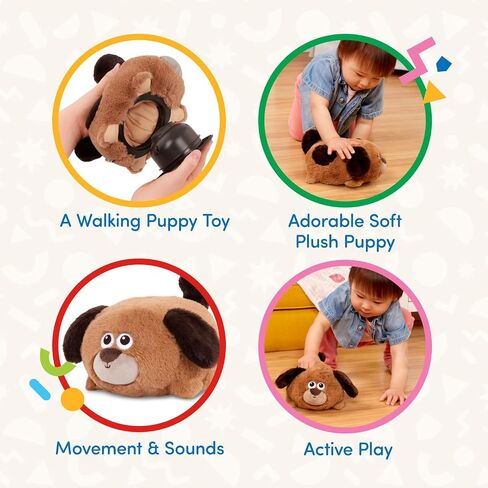 Battat – Plush Crawling Toy Dog – Interactive Stuffed Animal – Toy Puppy With Movement & Sounds – Tummy Time Toys For Toddlers – 12 Months + – Wag n' Waddle Pup in Saudi Arabia