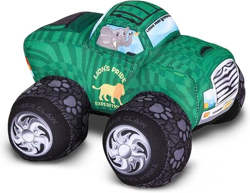 ArtCreativity Plush Monster Truck Safari Design - 8 Inch Big Stuffed Monster Truck - Cool Animal-Themed Design - Soft and Cuddly Toys for Little Boys, Girls, Baby, Toddlers - Great Gift Idea in Saudi Arabia