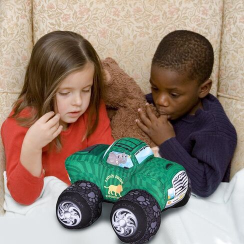 ArtCreativity Plush Monster Truck Safari Design - 8 Inch Big Stuffed Monster Truck - Cool Animal-Themed Design - Soft and Cuddly Toys for Little Boys, Girls, Baby, Toddlers - Great Gift Idea in Saudi Arabia