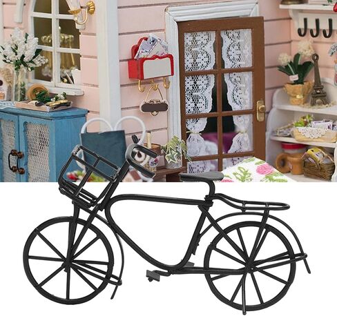 Tnfeeon Dollhouse Mini Bike, Movable Dollhouse Metal Bike Lifelike for Dolls in Saudi Arabia