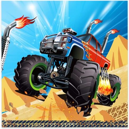 CC HOME Truck Party Themed Party Supplies Pack Monster Truck Party Decorations Truck Party Pack- Serves 16 - Includes Truck Party Plates Cups Napkins in Saudi Arabia