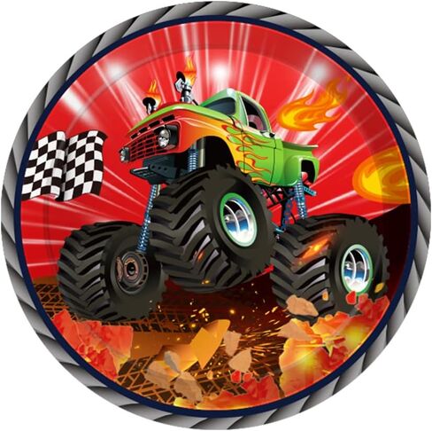 CC HOME Truck Party Themed Party Supplies Pack Monster Truck Party Decorations Truck Party Pack- Serves 16 - Includes Truck Party Plates Cups Napkins in Saudi Arabia