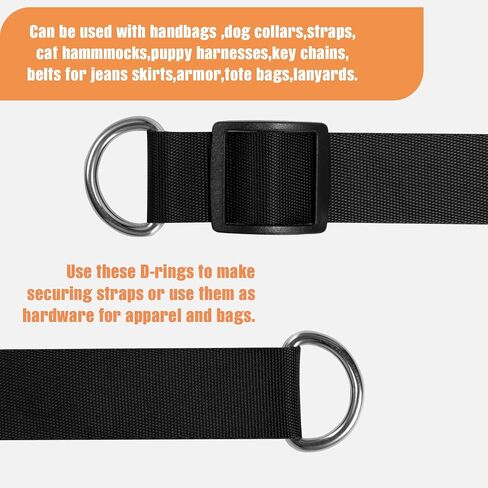 Plastic Buckle clips 10 Set, 1 inch Quick Release Buckle Dual Adjustable 10 Pack, Tri-glide Slide Clip 20 PCS, Metal D Rings 20 PCS, Heavy Duty Strap Buckle for Luggage Pet Collar Backpack Repairing in Saudi Arabia