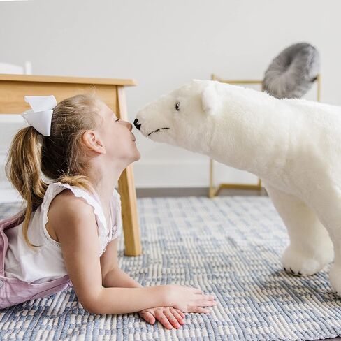 Melissa & Doug Giant Polar Bear - Lifelike Plush Toy (3 Feet Long), White - Extra Large Stuffed Animal for Ages 3+ in Saudi Arabia
