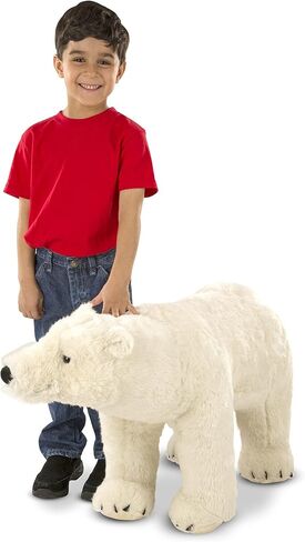 Melissa & Doug Giant Polar Bear - Lifelike Plush Toy (3 Feet Long), White - Extra Large Stuffed Animal for Ages 3+ in Saudi Arabia