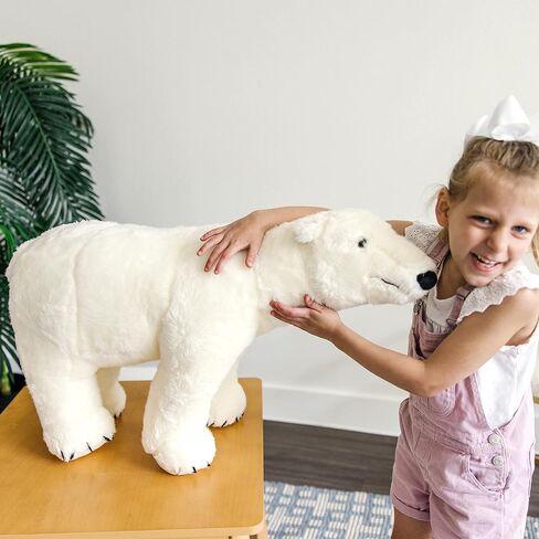 Melissa & Doug Giant Polar Bear - Lifelike Plush Toy (3 Feet Long), White - Extra Large Stuffed Animal for Ages 3+ in Saudi Arabia