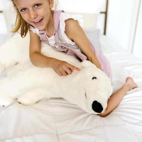 Melissa & Doug Giant Polar Bear - Lifelike Plush Toy (3 Feet Long), White - Extra Large Stuffed Animal for Ages 3+ in Saudi Arabia