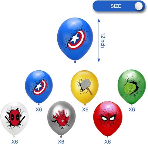 36pcs Super-hero Latex Balloons for Kids Birthday for SuperHero Theme Party Decorations in Kuwait