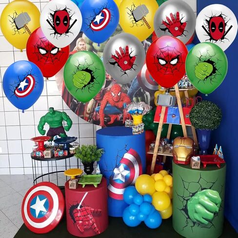 36pcs Super-hero Latex Balloons for Kids Birthday for SuperHero Theme Party Decorations in Kuwait