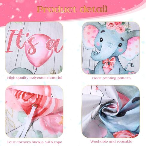 Baby Shower Party Decorations 121 Pieces Elephant Party Supplies Include Backdrop Banner Balloons Tablecloth and Cake Toppers for Baby Shower Gender Reveal Elephant Theme Birthday Party (Boy Style) in Kuwait