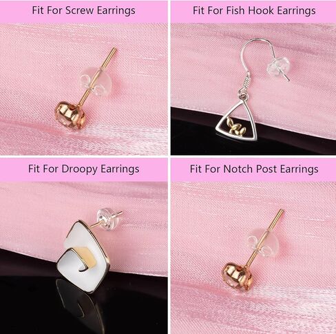 16 قطعة من حلقات الاقراط من الفضة عيار 925 للاقراط من السيليكون، قفل امن للاذنين المتدلية، لا تسبب الحساسية ومريحة للبالغين والاطفال in Kuwait