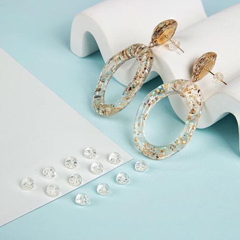 16 قطعة من حلقات الاقراط من الفضة عيار 925 للاقراط من السيليكون، قفل امن للاذنين المتدلية، لا تسبب الحساسية ومريحة للبالغين والاطفال in Kuwait