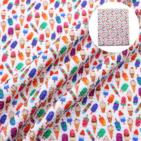 David Angie Summer Theme Ice-Cream مطبوعة رصاصة نسيج ليفربول محكم 4 طرق نسيج محبوك من الألياف اللدنة من The Yard لملحقات لف الرأس (كعكة) in Kuwait