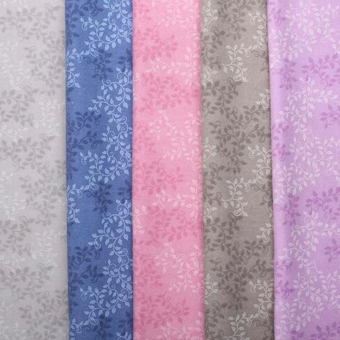 Mook Fabrics Flannel Leaves, Vapor Blue in Kuwait