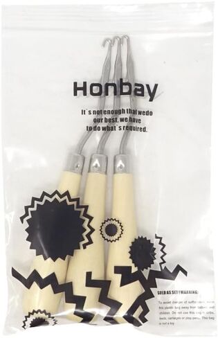 3 قطع من Honbay 6.3 بوصة مقبض خشبي مزلاج أداة خطاف إبرة كروشيه in Kuwait