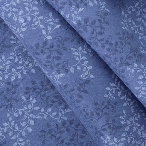 Mook Fabrics Flannel Leaves, Vapor Blue in Kuwait