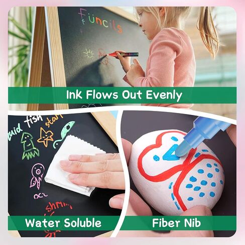 WISYOK Colored Chalk Markers 12 pcs, 12 Color Dry Erase Marker Pens, 6mm for Chalkboards Signs, Car Windows, Blackboards, Glass in Kuwait
