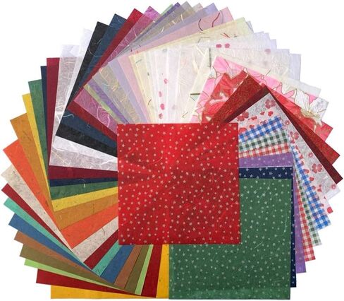 50 ورقة 6 × 6 بوصة مربع اوريغامي فن ورق قابل للطي الحرفية ، ورق تزيين ، ورق قابل للطي مربع للحرف اليدوية DIY (ألوان مختلطة) in Kuwait