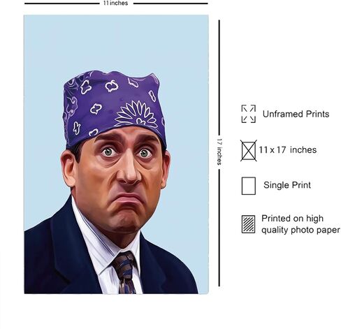 ChristjEZa Michael Scott The Office Posters for Guys The Office Wall Art Posters Prison Mike The Office TV Show Meme Posters Cool Wall Decor Art Print - Matte Poster Frameless Gift 11 x 17 inch in Saudi Arabia