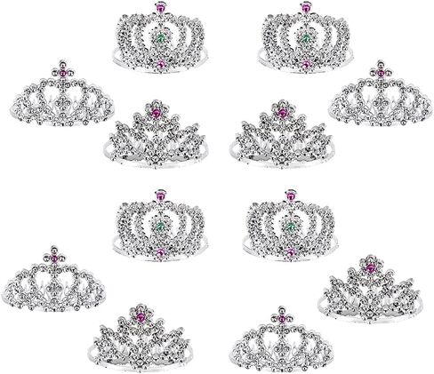 The Dreidel Company Mini Princess Tiara Crown with Hair Comb, Princess Party Favor, Girls Hair Clips Decoration and Accessories 2"(12-pack) in Saudi Arabia