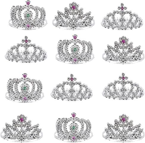The Dreidel Company Mini Princess Tiara Crown with Hair Comb, Princess Party Favor, Girls Hair Clips Decoration and Accessories 2"(12-pack) in Saudi Arabia