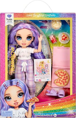Rainbow High Jr High PJ Party Violet (Purple) 9" Posable Doll with Soft Onesie, Slippers, Play Accessories, Kids Toy Ages 4-12 Years in Saudi Arabia