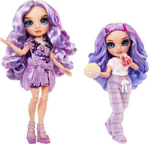 Rainbow High Jr High PJ Party Violet (Purple) 9" Posable Doll with Soft Onesie, Slippers, Play Accessories, Kids Toy Ages 4-12 Years in Saudi Arabia